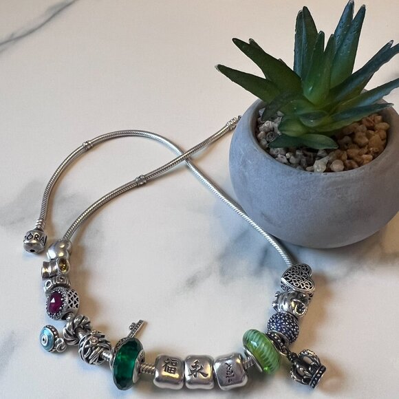 Pandora Emerald Green Faceted Murano Charm w/ .925 Sterling - Picture 5 of 5